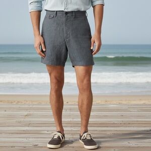 NEW J. Crew 7" Linen Short Beach Ocean Blue Size 36